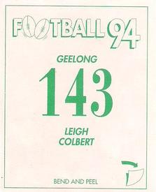 1994 Select AFL Stickers #143 Leigh Colbert Back